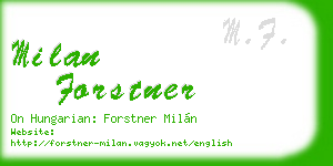 milan forstner business card